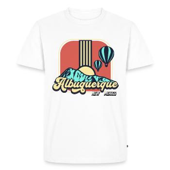 Albuquerque Rétro Montgolfière - T-shirt Premium bio Homme - blanc - Devant - Nico (187cm)