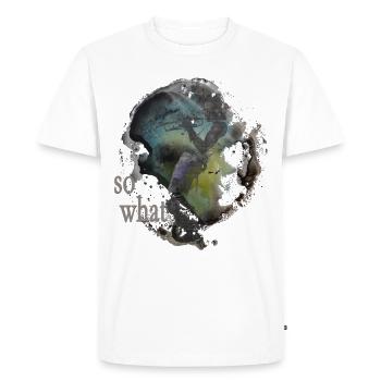 so what - Men's Premium Organic T-Shirt - white - Front - Nico (187cm)