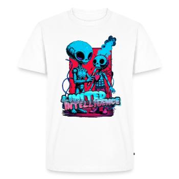 Alien Experiment T-Shirt – Funny Sci-Fi Design - Men's Premium Organic T-Shirt - white - Front - Nico (187cm)