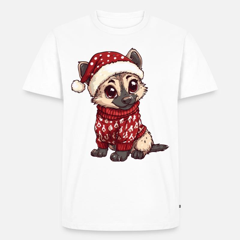 Hyäne Weihnachten Comic - Männer Premium Bio T-Shirt - Weiß