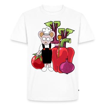 Mouse Cook Cooks Cook Vegetables Vegetarian Cooking - Men's Premium Organic T-Shirt - white - Front - Nico (187cm)