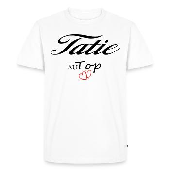 Tatie Au Top Idée Cadeau - T-shirt Premium bio Homme - blanc - Devant - Nico (187cm)
