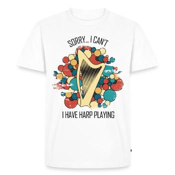 Harp Gift Musical Instrument Musician Plucking - Men's Premium Organic T-Shirt - white - Front - Nico (187cm)