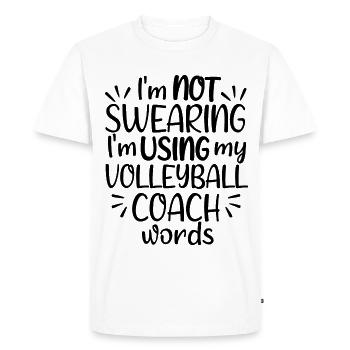 J’utilise les mots de mon entraîneur de volleyball - T-shirt Premium bio Homme - blanc - Devant - Nico (187cm)