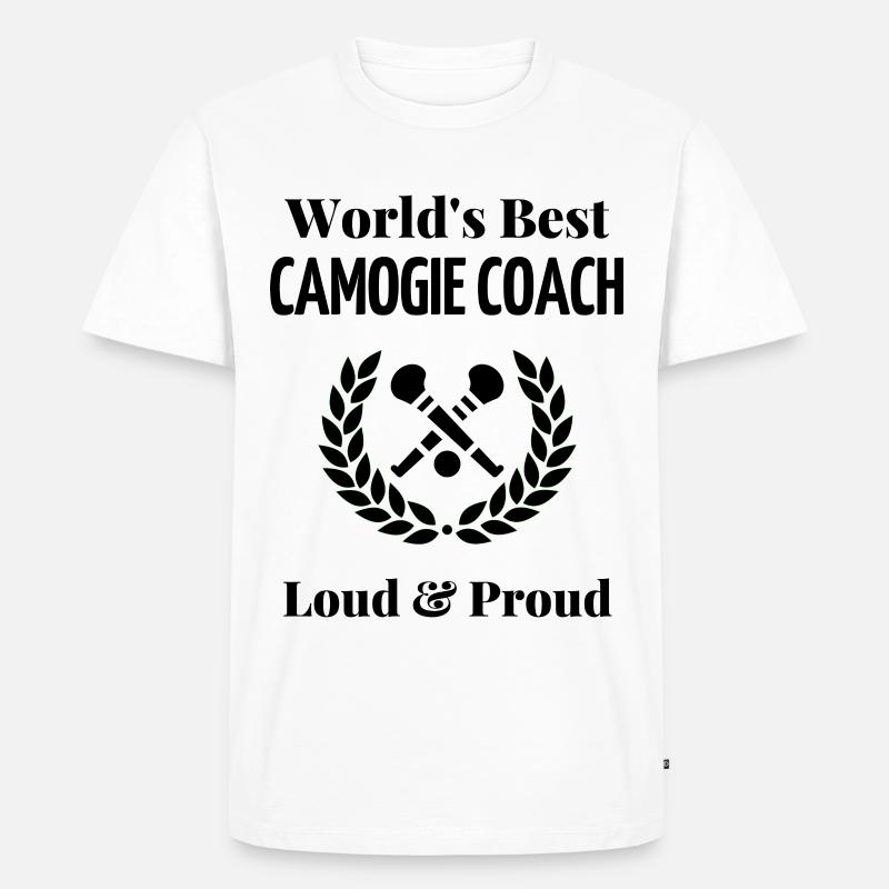 Der beste Camogie-Trainer der Welt. - Männer Premium Bio T-Shirt - Weiß
