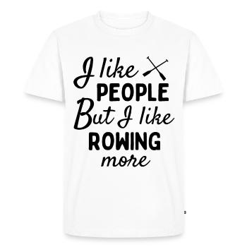 J’aime les gens MAIS j’aime plus ramer. - T-shirt Premium bio Homme - blanc - Devant - Nico (187cm)