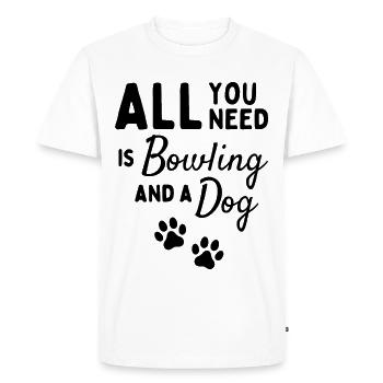 Tout ce dont vous avez besoin est un bowling et un chien - T-shirt Premium bio Homme - blanc - Devant - Nico (187cm)