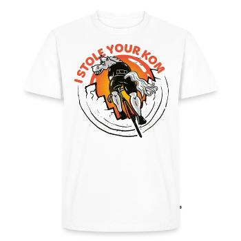 I STOLE YOUR KOM - Men's Premium Organic T-Shirt - white - Front - Nico (187cm)