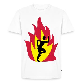 Flamme de coureur - T-shirt Premium bio Homme - blanc - Devant - Nico (187cm)