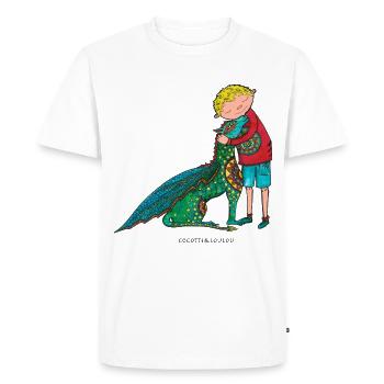 Clément et son dragon - T-shirt Premium bio Homme - blanc - Devant - Nico (187cm)
