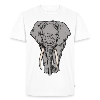 Éléphant d’afrique - T-shirt Premium bio Homme - blanc - Devant - Nico (187cm)