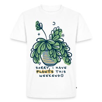 Désolé, j’ai un week-end de plantes - T-shirt Premium bio Homme - blanc - Devant - Nico (187cm)