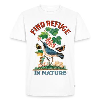 Find Refuge in Nature Art - Men's Premium Organic T-Shirt - white - Front - Nico (187cm)