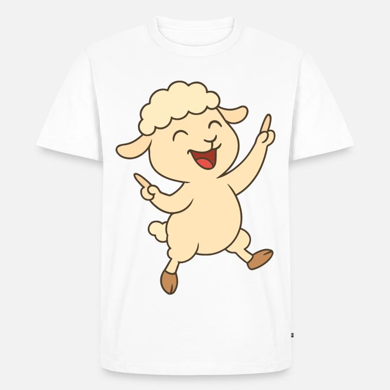 Tanzendes Lämmchen - Männer Premium Bio T-Shirt - Weiß