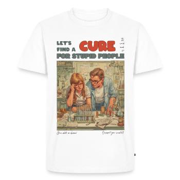 Cure for Stupid People Lab - Men's Premium Organic T-Shirt - white - Front - Nico (187cm)