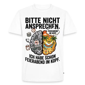 Conflit de tête après le travail - T-shirt Premium bio Homme - blanc - Devant - Nico (187cm)