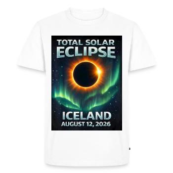 Total Solar Eclipse Iceland 2026 Reykjavik - Men's Premium Organic T-Shirt - white - Front - Nico (187cm)