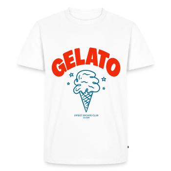 Gelato Italia - T-shirt Premium bio Homme - blanc - Devant - Nico (187cm)