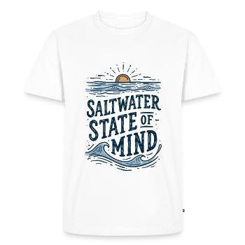 État d’esprit de l’eau salée - T-shirt Premium bio Homme - blanc - Devant - Nico (187cm)
