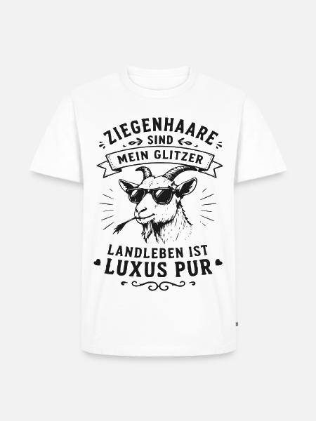 Ziegenhaar Glitter Luxus - Männer Premium Bio T-Shirt - Weiß