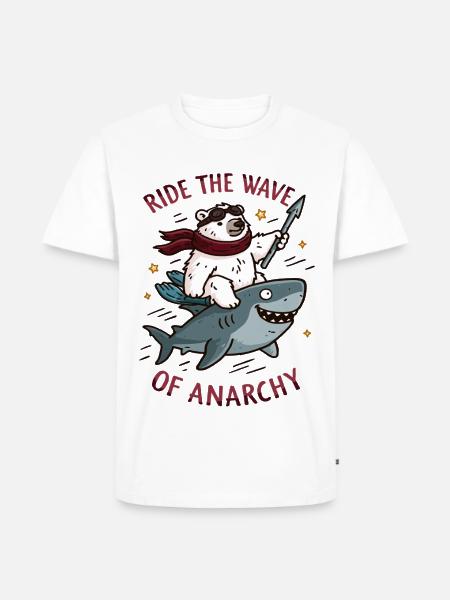 Ride the anarchy - Männer Premium Bio T-Shirt - Weiß