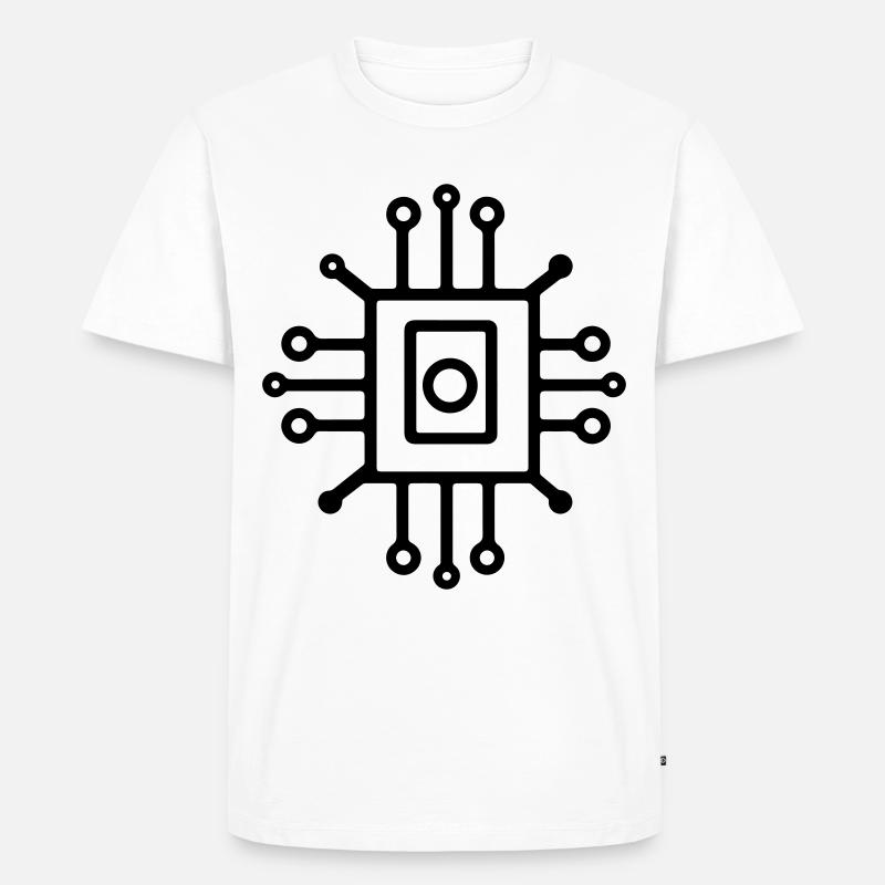 Digital Computer Chip Symbol - Männer Premium Bio T-Shirt - Weiß