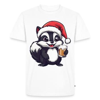 Skunk Christmas Beer - Men's Premium Organic T-Shirt - white - Front - Nico (187cm)