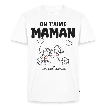 t aime maman cadeau maman 3 garçons fête des mères - T-shirt Premium bio Homme - blanc - Devant - Nico (187cm)