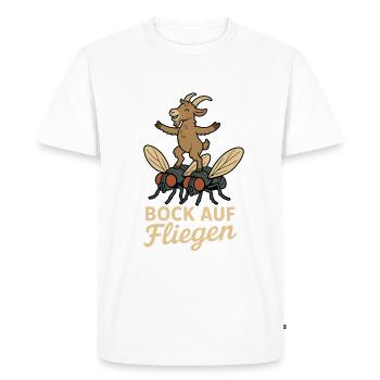 Hôtesse de l’air drôle de buck sur le dicton de vol - T-shirt Premium bio Homme - blanc - Devant - Nico (187cm)