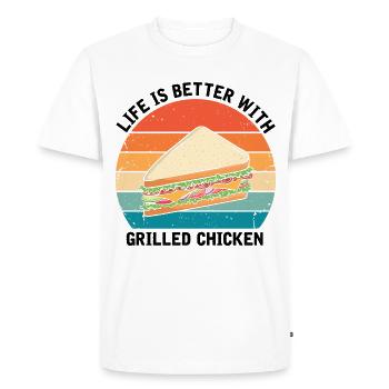Food Love Sandwich Baguette Cheese - Men's Premium Organic T-Shirt - white - Front - Nico (187cm)