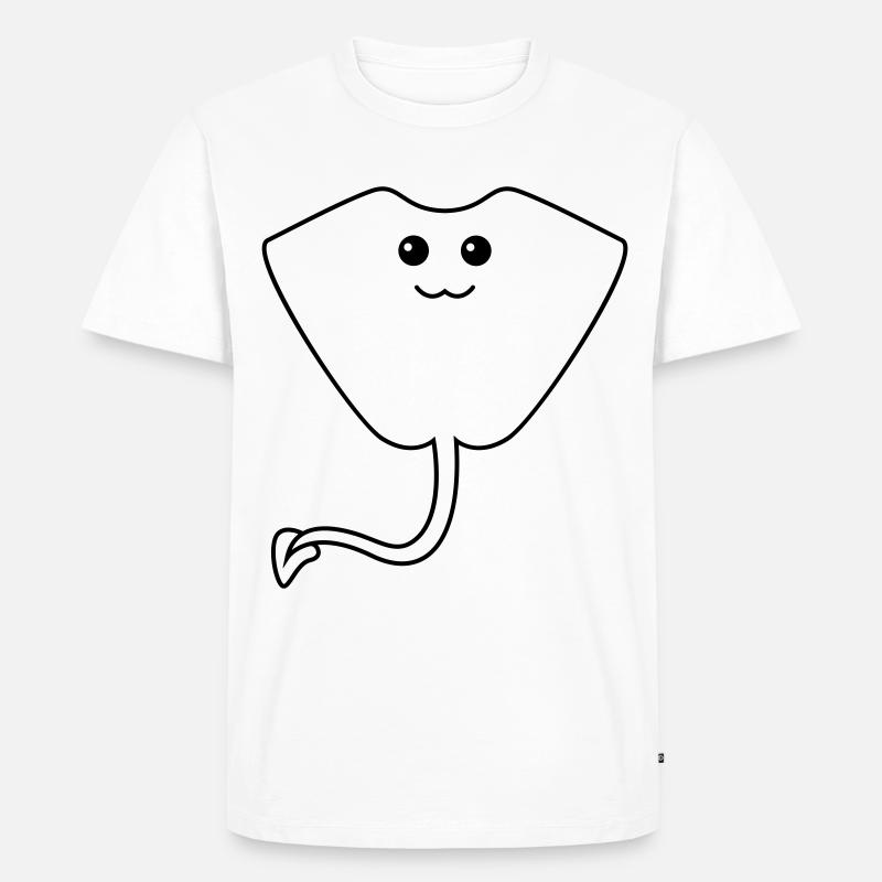 Rochen Comic Tier - Männer Premium Bio T-Shirt - Weiß