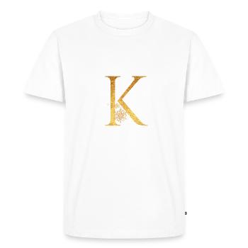 Lettre initiale K - T-shirt Premium bio Homme - blanc - Devant - Nico (187cm)
