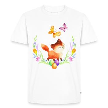 Pâques renard printemps fleurs de printemps nature - T-shirt Premium bio Homme - blanc - Devant - Nico (187cm)