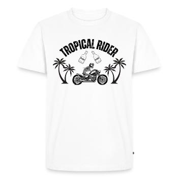 Tropical Rider cadeau motard moto amateur de rhum - T-shirt Premium bio Homme - blanc - Devant - Nico (187cm)