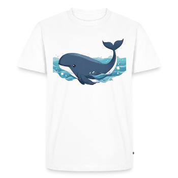 Baleine nageant - T-shirt Premium bio Homme - blanc - Devant - Nico (187cm)