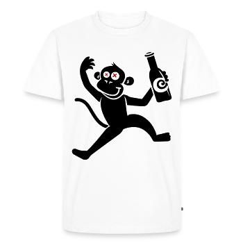 Monkey Beer Funny Party - Men's Premium Organic T-Shirt - white - Front - Nico (187cm)