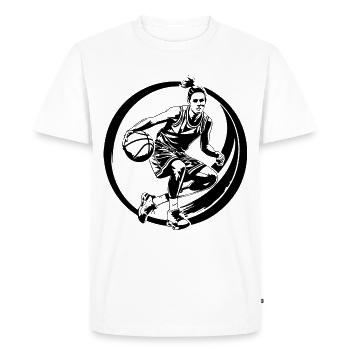 Basketteur Basketteur Basketteur Silhouette - T-shirt Premium bio Homme - blanc - Devant - Nico (187cm)