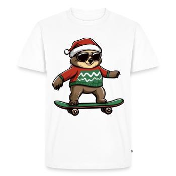 Sloth Christmas Funny - Men's Premium Organic T-Shirt - white - Front - Nico (187cm)