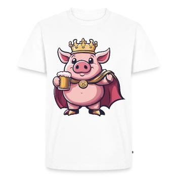 Bière de porc drôle - T-shirt Premium bio Homme - blanc - Devant - Nico (187cm)
