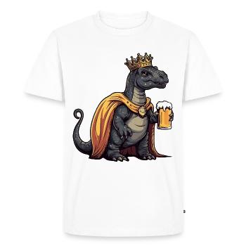Dinosaure Brontosaure Bière Drôle - T-shirt Premium bio Homme - blanc - Devant - Nico (187cm)