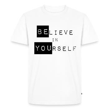 Motivation - T-shirt Premium bio Homme - blanc - Devant - Nico (187cm)