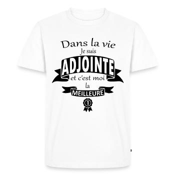 ADJOINTE MEILLEURE - T-shirt Premium bio Homme - blanc - Devant - Nico (187cm)