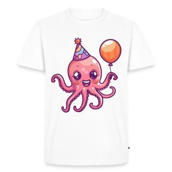 Octopus Birthday BD - T-shirt Premium bio Homme - blanc - Devant - Nico (187cm)