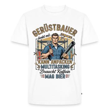 Le constructeur d’échafaudages - T-shirt Premium bio Homme - blanc - Devant - Nico (187cm)