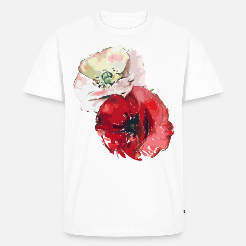 Mohnblumen - Männer Premium Bio T-Shirt - Weiß
