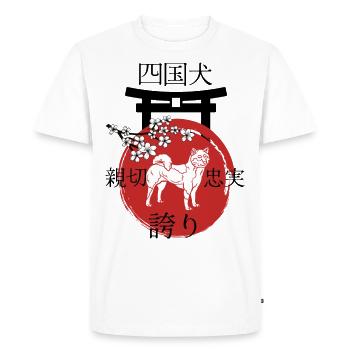 Shikoku Ken Japon Kanji Style - T-shirt Premium bio Homme - blanc - Devant - Nico (187cm)