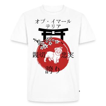 Glen de imaal Terrier Japon Kanji - T-shirt Premium bio Homme - blanc - Devant - Nico (187cm)