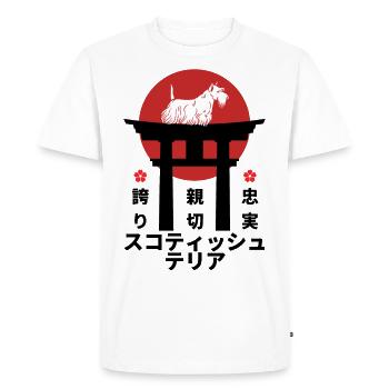 Scottish Terrier Japan Kanji Style for Dog Love - Men's Premium Organic T-Shirt - white - Front - Nico (187cm)
