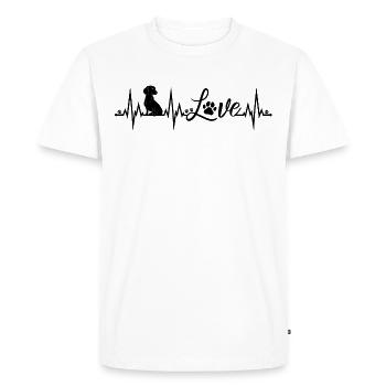 Teckel Amour Heartbeat Chiens Teckel Teckel - T-shirt Premium bio Homme - blanc - Devant - Nico (187cm)