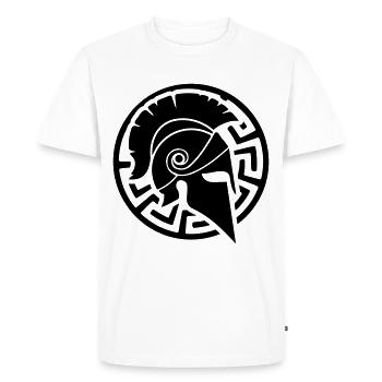 Symbole casque spartiate - T-shirt Premium bio Homme - blanc - Devant - Nico (187cm)